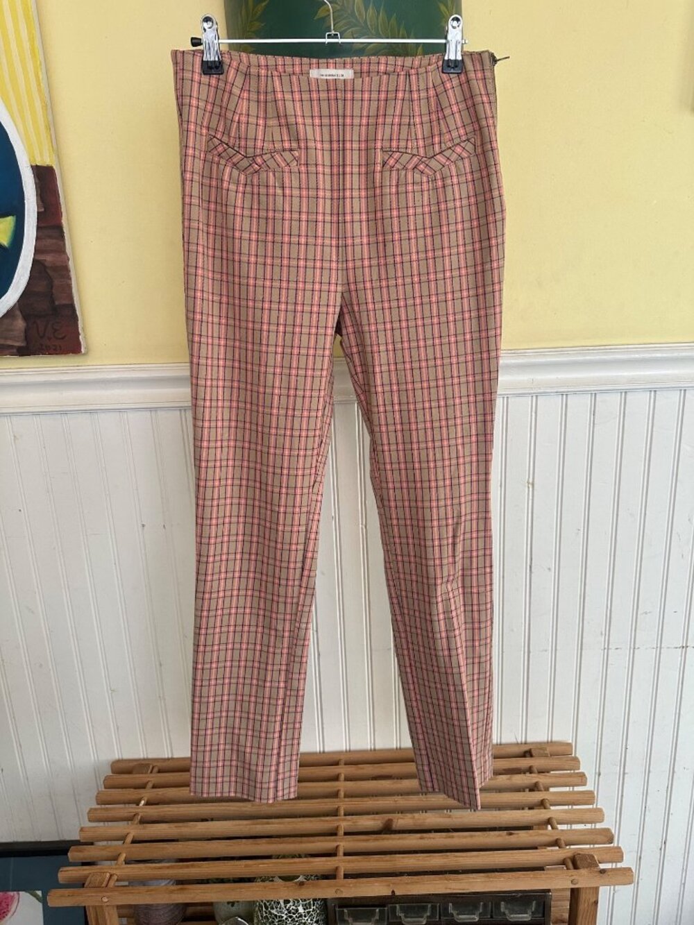 Anthropologie 2 slim essential plaid pants